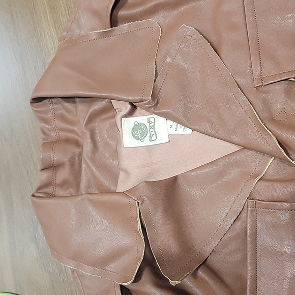 Anthropologie x Tiny Chocolate Faux Leather Trucker Button Jacket-NWT-Si… - Picture 10 of 17
